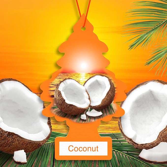 Car Air Freshener | Hanging Tree Provides Long Lasting Scent for Auto and Home | 24 Air Fresheners |Coconut