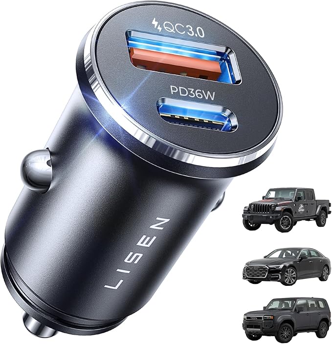69W Mini Cigarette Lighter Adapter Car Charger USB C Fast Charging, 12V Cigarette Lighter USB Car Charger Fast Charging Adapter, for iPhone 17 Pro Max 16 15 14 13 12 Plus Mini, Samsung S26 S25
