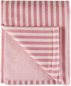 Pet Grooming Microfiber Towel, Striped Collection, X-Large, 41x23.5, Rose (Pack of 2)