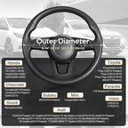 Car Steering Wheel Cover Small Size 14"-14 1/4" Black | For Model 3 Model Y Prius Civic Camaro Rogue, Non-Folding Packaging, Heavy duty, Microfiber Leather Carbon Fiber Pattern