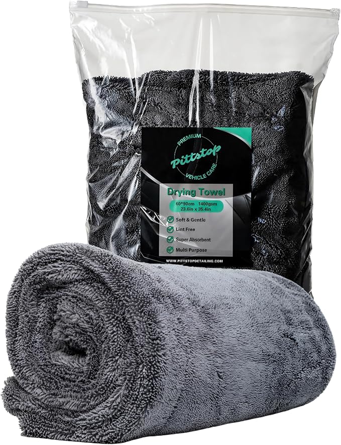 Drying Microfiber Towel Large 24x35 Inch 1400 GSM, Edgeless Scratch-Free, Twisted Loop, Super Absorbent, Professional Grade Material, Heavy-Duty, Soft Durable, Car Drying Towel,