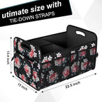 Femuar Car Trunk Organizer,Car Storage Organizer with 72L Large Capacity Waterproof Collapsible and 11 Pockets,Trunk Organizer for Car Suv/Jeep/Sedan, Large Size, Flower