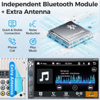 Double Din Car Stereo with Dash Cam, Wireless Apple CarPlay & Android Auto, 240W 4.2CHN, 7" Touchscreen, SWC, Bluetooth, FM/AM Car Radio, 2 Subwoofers Outputs, Backup Camera