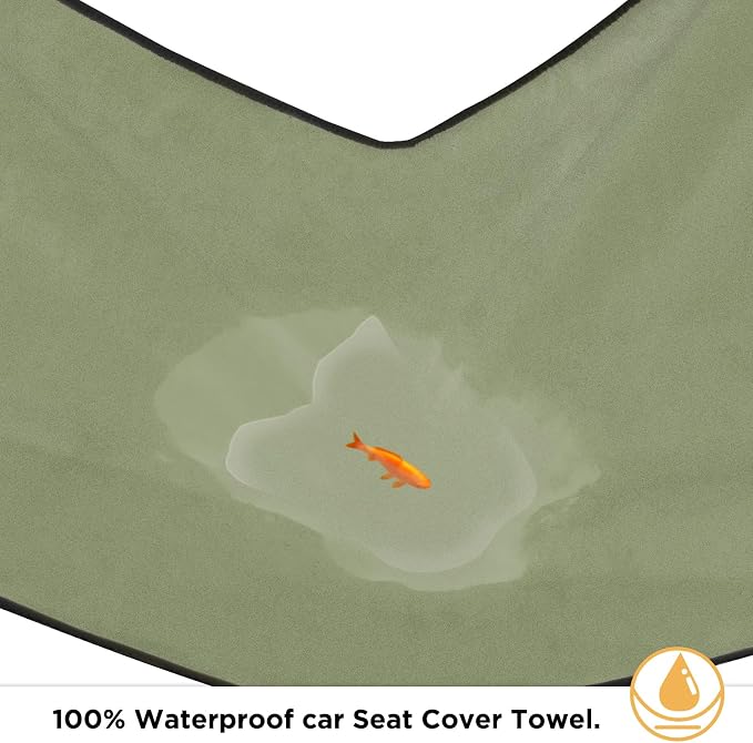 Waterproof Seat Cover Towel, 2PCS Premium Sweat Carseat Protector, Perfect for Universal Anti-Slip Car Truck SUV Seat, Great for Surfing Yoga Gym Workout, Green