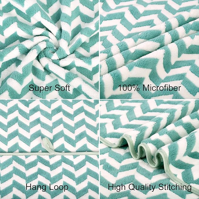 Microfiber Bath Towels, 2 Pack 30" x 60", Oversized Large Bath Towel, Soft, Super Absorbent, Fast Drying, Multipurpose for Sauna, Shower, Gym, Pool, Hair Wrap, Sport, Fitness, Yoga, Chevron Green