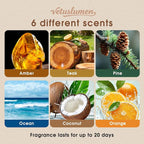 Car Air Freshener - 3 Pack (Amber-Teak-Pine) Wooden Air Freshener, Natural Essential Oil Scents, Car Accessories for Women, Smell Good Premium Automotive Gift Set - Metal Clip Included