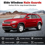 Grand Cherokee Rain Guards - Window Visors for Jeep Grand Cherokee 2011-2021, Outside-Mount Tape-On Side Window Wind Deflectors for Grand Cherokee Accessories, Vent Visors Shades Rainproof