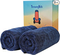 2-Pack Long-Reach Pro Car Drying Towels, 48"x32" Extra Large Super Absorbent Towels, High GSM Twisted Loop, Streak-Free Single-Sided Microfiber for Car Detailing, SUV, Truck (Dark Blue)