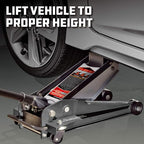 Powerbuilt 2 Ton U-Jack Garage Jack, 3000 LBS Loading Capacity, Lift Range: 4-1/2-Inch to 18-3/4-Inch, Unique Saddle for sliding jackstand into - 620516