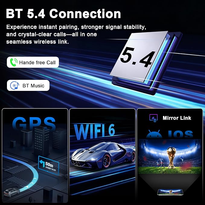 4G+64G Car Radio for Ford Focus 2012-2018: Upgrade Android 15 9.7" Touch Screen Stereo Head Unit Wireless CarPlay Android Auto, BT 5.4, WiFi 6, GPS, FM, RDS, EQ, SWC, 1080P Backup Camera