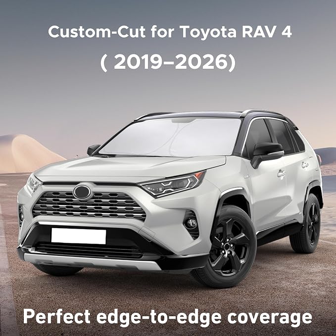 Windshield Sunshade Compatible for Toyota RAV4 2019-2024 2025,2026 LE, XLE, Premium, XSE, Limited, SE, TRD Off-Road, Sun Visor for Front Window Sun Shade Cover, UV Protector, Car Accessories