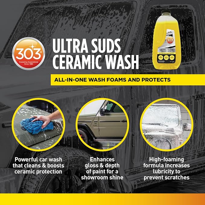 Ultra Suds Ceramic Car Wash Soap – Ceramic Coating for Cars with Foaming Formula, Enhanced Gloss & Shine Protectant, 48 fl. oz. (30277)