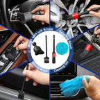 10pcs Windshield Cleaner Tool, Car Window Cleaning Wash Kit with 4 Reusable Microfiber Pads 1 Spray Bottle and Extendable Handle Auto Glass Wiper Kit, Multicolor