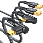 3.2A USB C Charger Cable, [2-Pack,6.6FT] USB A to USB C Right Angle Cable Gold-Plated Type C Charger Fast Charging Durable Braided Cord for iPhone 17 16 Samsung S26 S25 S24 Ultra, Google Pixel