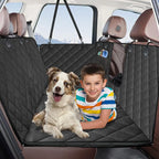 Back Seat Extender for Dogs,Hard Bottom Dog Car Seat Cover for Back Seat Support 400lb, Waterproof Dog Car Hammock Travel Bed for Car SUV Truck