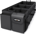 Trunk Organizer - Car Organizer, Foldable Trunk organizer for SUVs & Sedans, Sturdy Car Organization for Car Accessories, Tools, Sundries, Black, 6 Compartments, 34.8"×16.0"×11.6"
