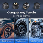 TM8 Tire Pressure Monitoring System, Wireless Solar TPMS with 4 External Sensors & 6 Alarm Modes, Colorful Display, Easy to Intall on Windshield, Ideal for RV Sedan SUV MPV Truck (0-87 PSI)