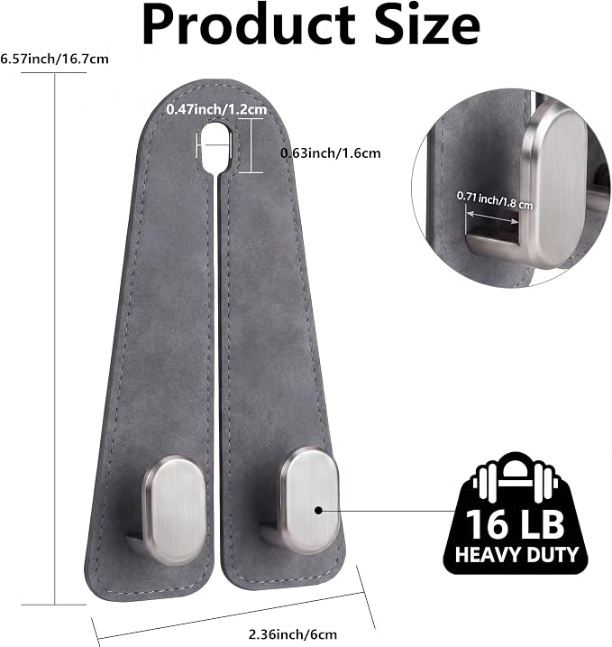 Car Seat Headrest Hooks for Purses & Shopping Bags, 2 Pack Suede Car Purse Hook, Double Hooks Secure Bags While Driving, Elegant & Durable, Simple to Install, Fits Handbags, Grocery Bags, Bottles.