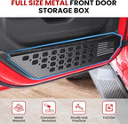Metal Front Door Pocket Storage Box for Jeep Wrangler JL JLU 4XE 2018-2026 & Gladiator JT 2020-2023 2024 2025 2026 Accessories Door Organizer Storage (Not for Power Seats), Flat Flag, 2PCS