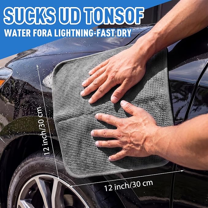 30 Pcs Premium Waffle Weave Cleaning Cloths 12"x12" Reusable Absorbent Towels, Lint Free Streak Free Rags for Car, Kitchen, Glass, Window