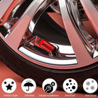 8PCS Tire Valve Stem Caps, Dust Proof, Anodized Aluminum Universal Tire Valve Stem Covers for Cars, SUV, Trucks, Bikes, Motorcycles, Bicycles(Red)