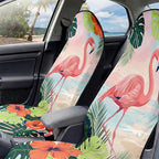 2 Pack Car Seat Towel Covers, Sweat-Proof Microfiber Seat Protectors for Gym, Running, Beach & Workout, Breathable Quick-Dry, Machine Washable, Tropical Flamingo Print, Universal Fit