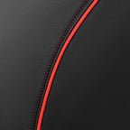 Leather Back Seat Cover,Piping Waterproof Bench Seat Cover, Rear Seat Cover Universal Fit for Cars Sedans SUVs Truck 95% Automotive Interior Backseat Car Covers (Rear,Black and Red)