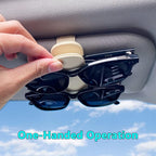 Sunglass Holder for Car Visor Clip, Magnetic Leather Eyeglass Hanger Clip for Car, Square Car Visor Accessories (White)