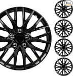(4-Pack) Premium Black Hubcaps 16" Wheel Rim Cover Hub Caps OEM Style Direct Replacement Snap On Car Truck SUV Van - 16 Inch, Set of 4