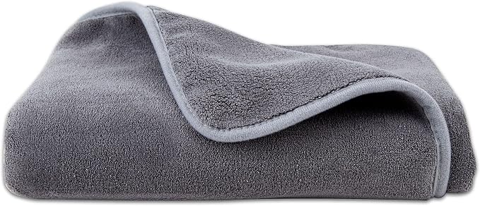 Super Absorbent Microfiber Car Drying Towel, Streak-Free, Non-Abrasive, 36"L x 25"W, Gray