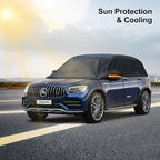 Half Car Cover, Windshield Cover for Ice and Snow Top with Reflective Straps, Roof Cover Waterproof All Weather Dust, Sun Protection. Front Rear Window Cover Fit SUV. YL (143''-157'')