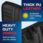 Car Sun Visor Organizer – Car, SUV, Truck Interior Accessories - Magnetic Glasses Holder & Full Length Horizontal Pockets, Allows Safe Driving - 12.2 X 6.1 In, Black