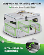 Upgraded Golf Trunk Organizer, Golf Gifts for Men, with Removable Insulated Pouch&Dust-Proof Protective Layer, Multi-Compartment fits 2 Pairs of Shoes, Golf Accessories