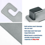 Car Seat Back Hook Universal Auto Storage Hanger Suede with Metal Car Seat Organizer for Handbag Purse Coat Umbrellas Grocery Bags 2 Pack Light Gray