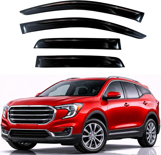 KPY Rain Guards Fit for 2018-2023 GMC Terrain, Out-Channel Window Visors Vent Wind Deflectors 4PC, Car Accessories for 18-23 Terrain