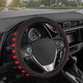 FlexGrip Red Steering Wheel Cover for Cars – Standard 15 inch Car Steering Wheel Cover, Red and Black Steering Wheel Protector for Auto Truck Van SUV