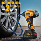 Cordless Tire Inflator Portable Air Compressor with 2000mAh Battery, 160PSI Car Tire Pump with 12V DC Dual Power & 2.0Ah Battery, Digital LCD & Auto Shut-Off for Car Bike Ball