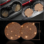 8 pcs Orange Bling Car Accessories Set for Women, Steering Wheel Cover, Sparkly Seat Belt Covers, Bling Gear Shift Cover, Universal Fit Most Cars (Orange Diamond)