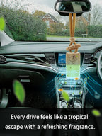Ikeda Car Air Freshener: Hanging Car Smell Air Freshener | 10ml Hanging Car Perfume | Long Lasting Fragrance | Strong Scents Diffuser for Auto Home (Mango|Square)