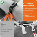 Purse Hook for Car 4 Pack, Deep Anti-Drop Car Seat Hooks for Headrest, Thick ABS Plastic Holds 55 Lbs, Heavy Duty Car Purse Holder & Car Accessories Interior for Handbags, Car Organizer Black