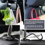 4 Pack Car Headrest Hooks for Porsche Macan 2014-2025 2026, Seat Organizer Hanger Storage Hook Heavy Back Seat Holder Handbag Car Accessories