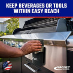 Magnetic Cup Holder - Caddy for Bottles, Glasses, and Cans - Fits on Fridge, Lawnmower, Forklift, Cart, or Ladder - Heavy-Duty Magnet