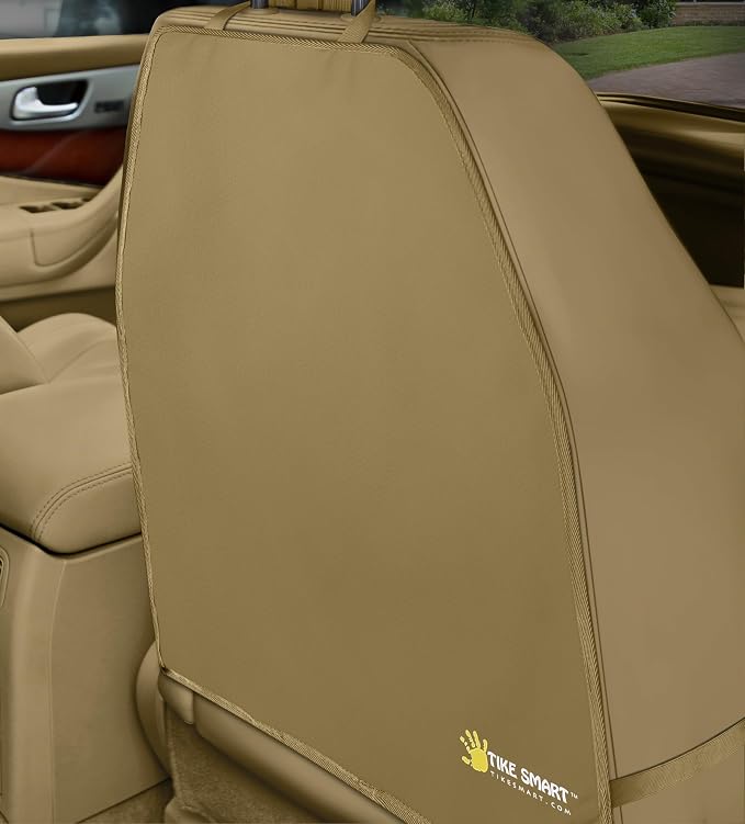 Luxury Clean-Edge Kick Mat - Tapered Design Seat Back Protector and Seat Cover with Invisible Strap and Stiff Edging (1 Mat)