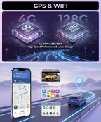 4G+128G Android 15 Car Stereo for Toyota Corolla 2008-2013 with Canbus, Car Radio Wireless CarPlay Android Auto, GPS 5G-WiFi 9 Inch INCELL Screen Bluetooth FM/RDS EQ + HD Backup Camera