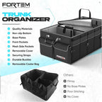 Trunk Organizer with Cooler For SUV Car Trunk, Foldable Storage, Car Accessories for Women Men, Collapsible Bag, 600D Oxford, Non Slip Bottom, Straps, Soft Cover (105L)