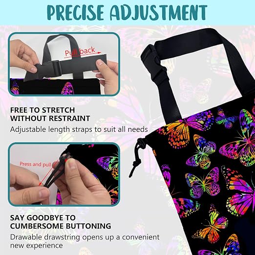 Car Garbage Bag Watercolor Colorful Butterflies Hanging Canvas Car Trash Bag Waterproof Drawstring Car Back Seat Organizer for Car Back Front Seat Console with Adjustable Buckle