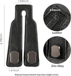 KINIVA Car Seat Headrest Storage Hooks, Set of 2, Suede PU Leather, Double Hooks (06-Black)