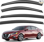Outside-Mount Window Rain Guards Fit for 2019-2026 Nissan Altima, Extra Durable Window Visors Wind Deflector Dark Smoke Vent Shades for 19-26 Altima, Tape-on with Thicker 4PCS