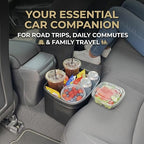 Leather Car Trash Can, Waterproof Leakproof Car Garbage Bin with Structured Base, Collapsible PU Auto Organizer for Front/Back Seat, Auto Accessories for SUV Truck Travel
