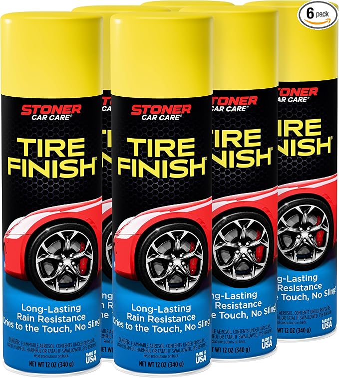 91094-6PK More Shine Tire Finish – Tire Shine Spray Restores Deep Matte Black Finish with Long-Lasting Rain-Resistant Protection, Dry-to-Touch – 12 oz (Pack of 6)